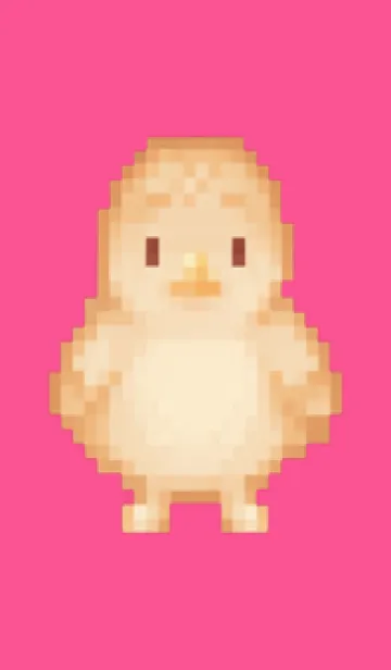 [LINE着せ替え] ヒヨコのドット絵のきせかえ Pink 01の画像1