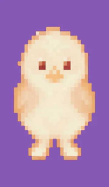 [LINE着せ替え] ヒヨコのドット絵のきせかえ Purple 01の画像1