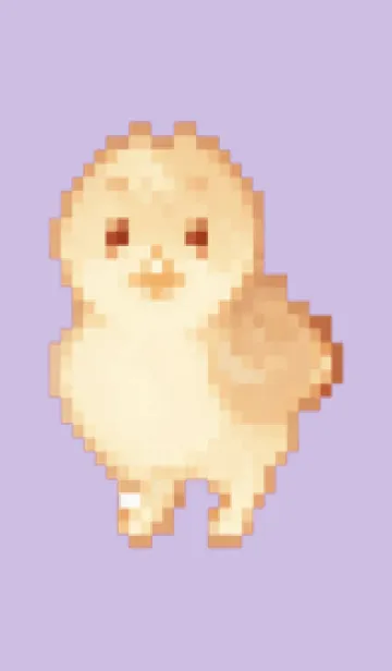 [LINE着せ替え] ヒヨコのドット絵のきせかえ Purple 04の画像1