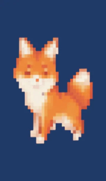 [LINE着せ替え] キツネのドット絵のきせかえ Beige 05の画像1