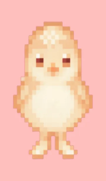 [LINE着せ替え] ヒヨコのドット絵のきせかえ Pink 02の画像1