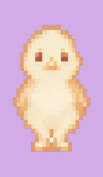 [LINE着せ替え] ヒヨコのドット絵のきせかえ Purple 02の画像1