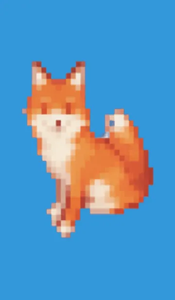 [LINE着せ替え] キツネのドット絵のきせかえ Blue 01の画像1