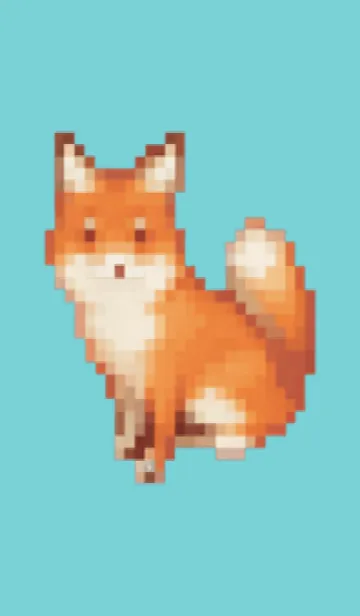 [LINE着せ替え] キツネのドット絵のきせかえ Beige 04の画像1