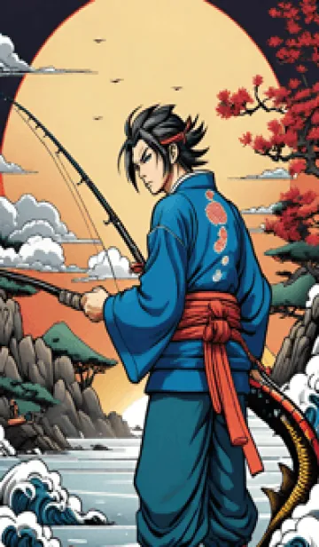 [LINE着せ替え] 浮世絵 釣り C8bEpの画像1