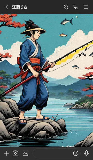 [LINE着せ替え] 浮世絵 釣り bQBAnの画像2
