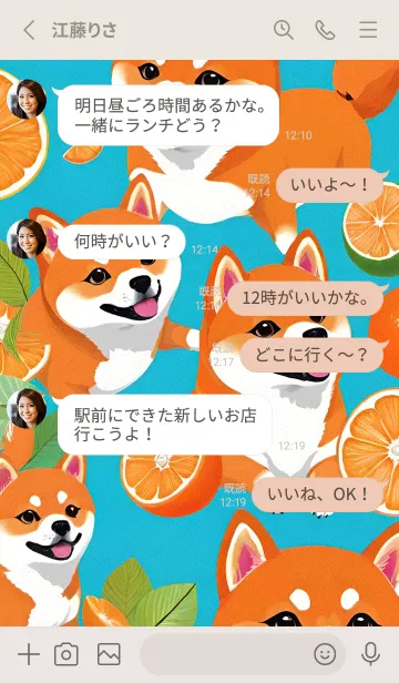 [LINE着せ替え] かわいい柴犬 fmIf3の画像3