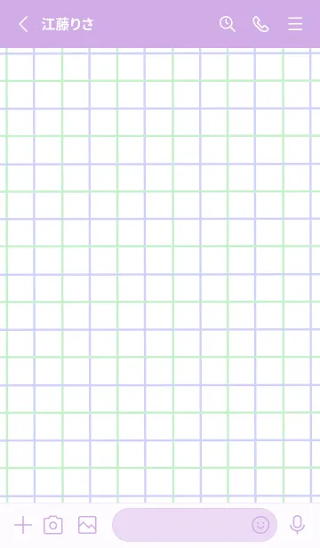 [LINE着せ替え] 2色方眼紙/グリーン&パープル/パープルの画像2