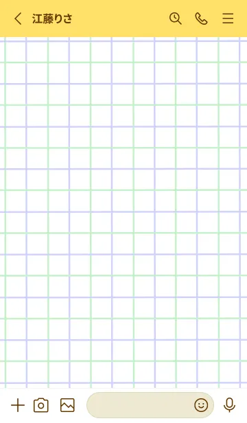 [LINE着せ替え] 2色方眼紙/グリーン&パープル/イエローの画像2