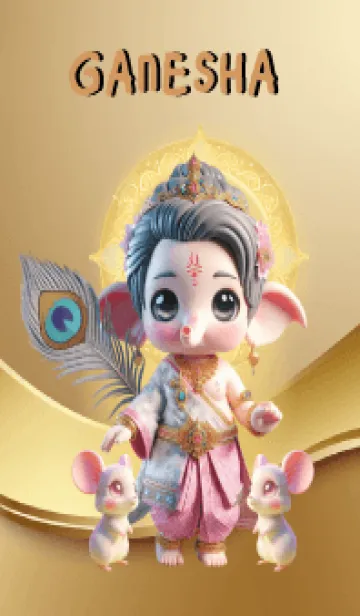 [LINE着せ替え] Cute-Ganesha Win Lottery & Rich (JP)の画像1