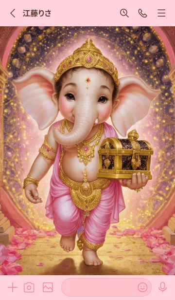 [LINE着せ替え] Pink-Ganesha Rich & Rich Theme (JP)の画像2