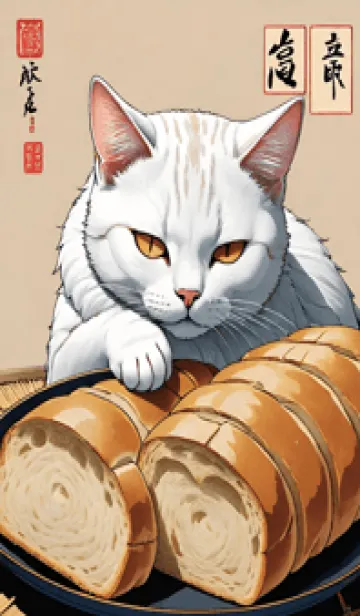 [LINE着せ替え] 浮世絵 ミャオミャオ猫 0d8A5aの画像1