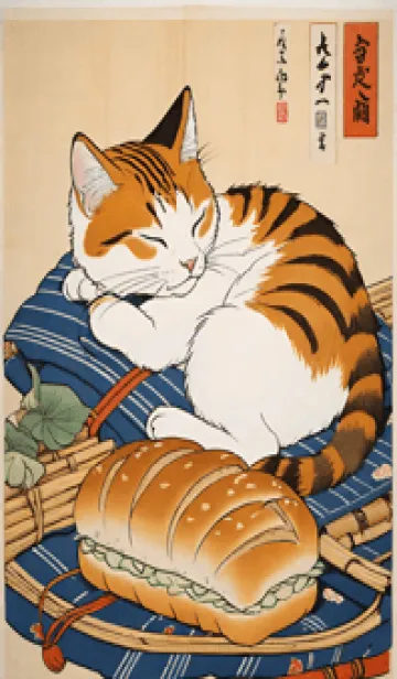 [LINE着せ替え] 浮世絵 ミャオミャオ猫 49Db67の画像1