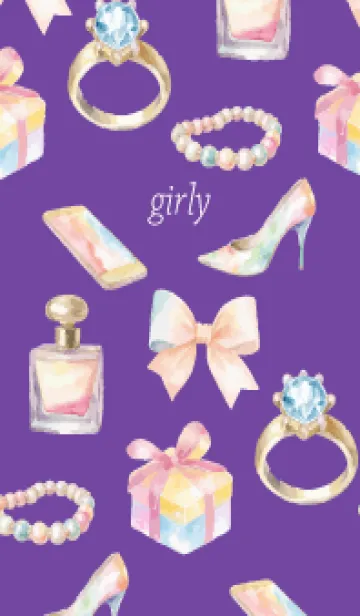 [LINE着せ替え] purple 愛らしい小物の画像1