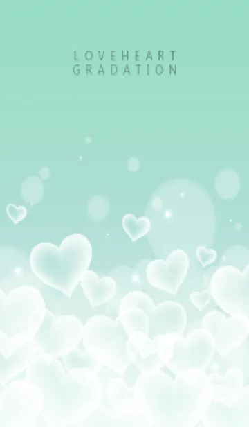 [LINE着せ替え] LOVE HEART GRADATION Emerald&White 28の画像1