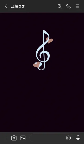 [LINE着せ替え] ト音記号＆♥ 夜の画像2