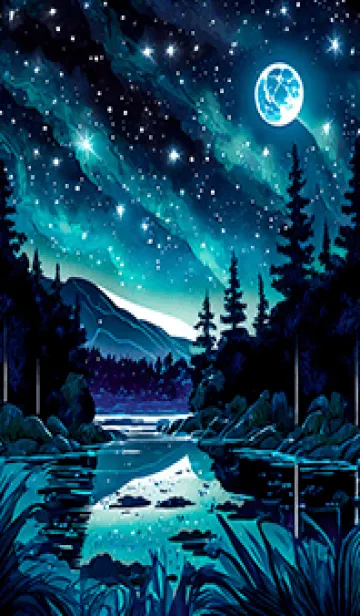 [LINE着せ替え] 綺麗な星空の夜景着せかえ#1158の画像1