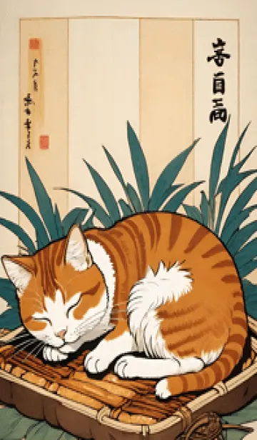 [LINE着せ替え] 浮世絵 ミャオミャオ猫 92e920の画像1