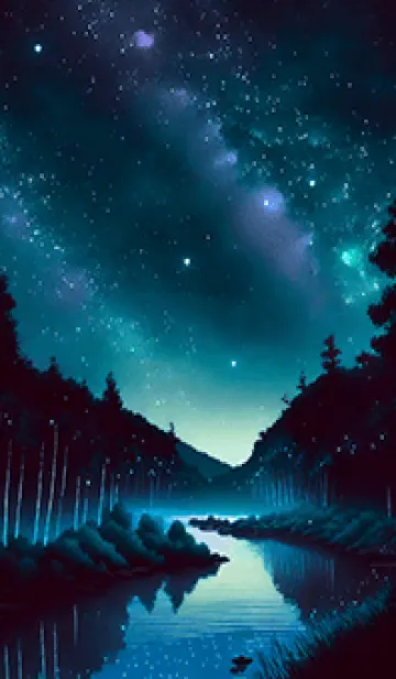[LINE着せ替え] 綺麗な星空の夜景着せかえ#1160の画像1