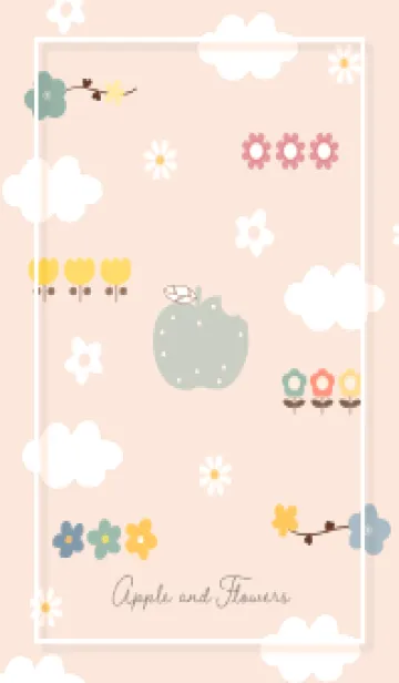 [LINE着せ替え] orange 花とアップル03_1の画像1