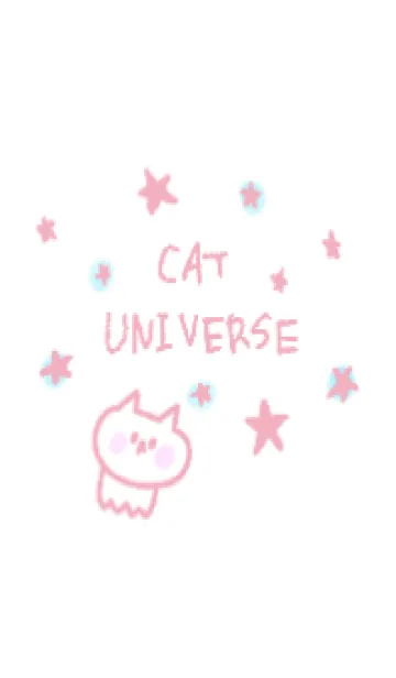 [LINE着せ替え] ねこねこ宇宙 6-4 星とねこねこ(ピンク)の画像1