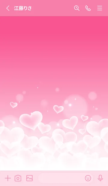 [LINE着せ替え] LOVE HEART GRADATION Vividpink&White 16の画像2