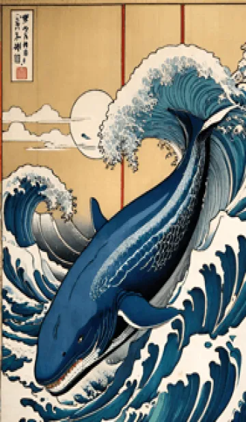 [LINE着せ替え] 浮世絵 - 鯨 4EFD8dの画像1