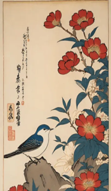 [LINE着せ替え] 浮世絵 -鳥 bcBc13の画像1