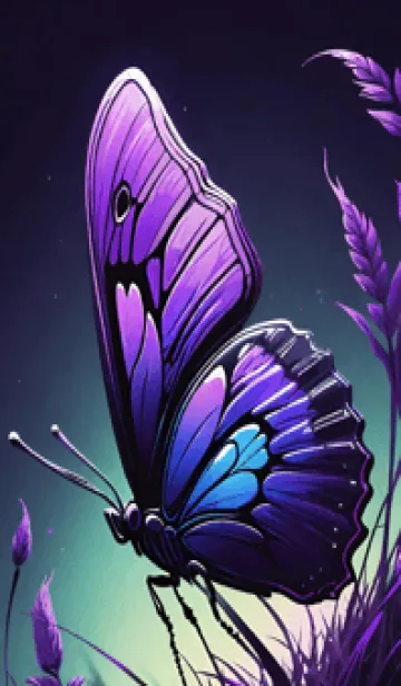 [LINE着せ替え] 幸運な紫の蝶 - 運気を高める tJF62の画像1