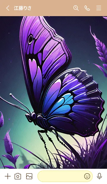 [LINE着せ替え] 幸運な紫の蝶 - 運気を高める tJF62の画像2