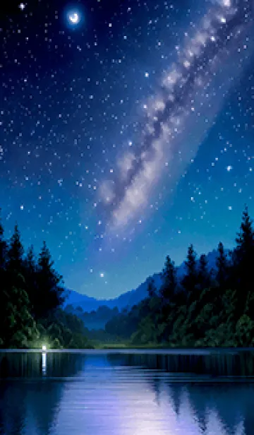 [LINE着せ替え] 綺麗な星空の夜景着せかえ#1166の画像1