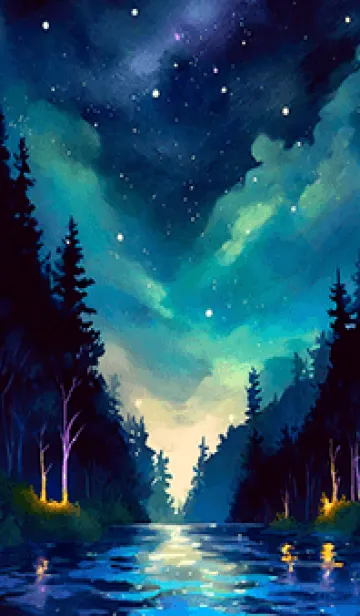 [LINE着せ替え] 綺麗な星空の夜景着せかえ#1167の画像1