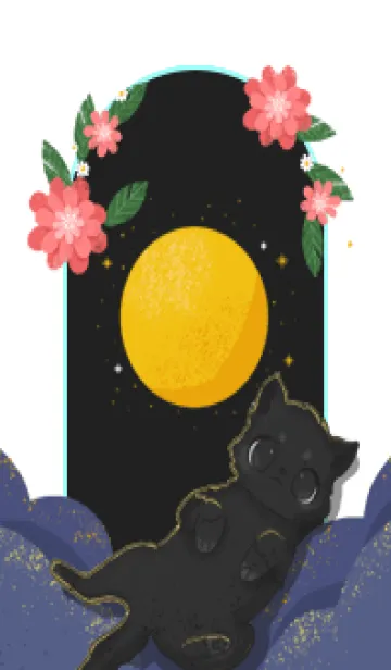 [LINE着せ替え] 闇夜の黒猫の画像1