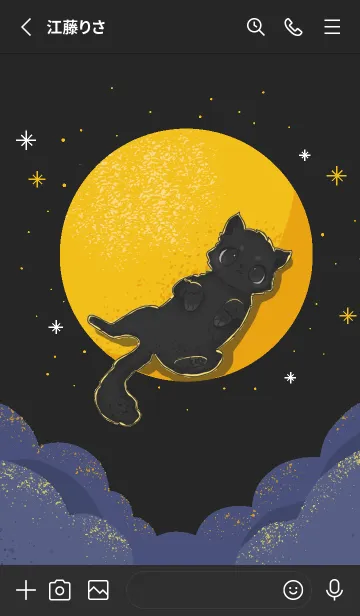 [LINE着せ替え] 闇夜の黒猫の画像2