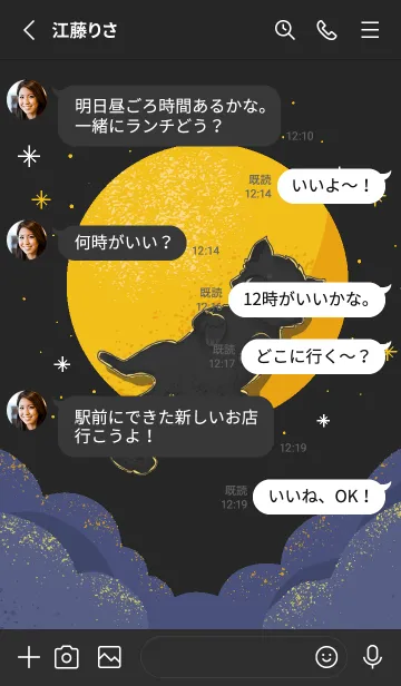 [LINE着せ替え] 闇夜の黒猫の画像3