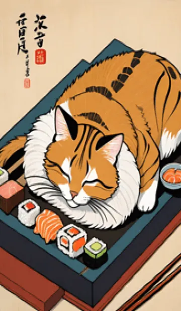 [LINE着せ替え] 浮世絵 ミャオミャオ猫 2924bAの画像1