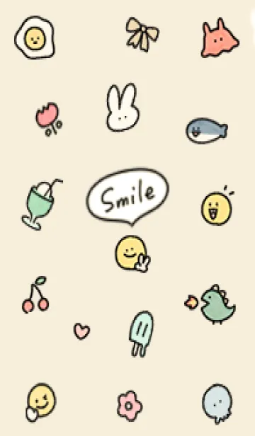 [LINE着せ替え] yellow simple smile icon16_1の画像1
