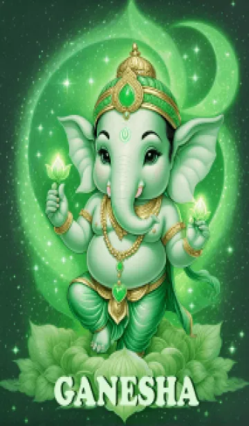 [LINE着せ替え] Ganesha, green attracts wealth(JP)の画像1