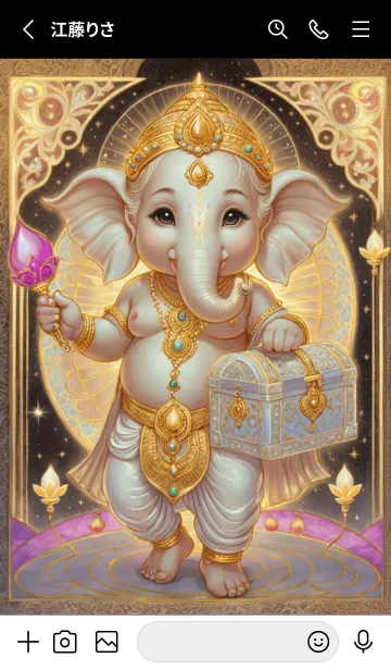 [LINE着せ替え] White Ganesha Rich & Rich Theme (JP)の画像2