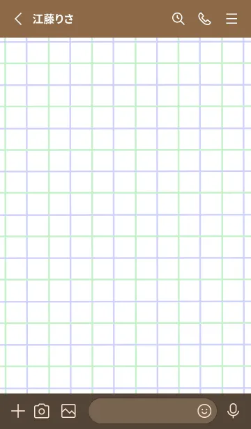 [LINE着せ替え] 2色方眼紙/グリーン&パープル/ブラウンの画像2