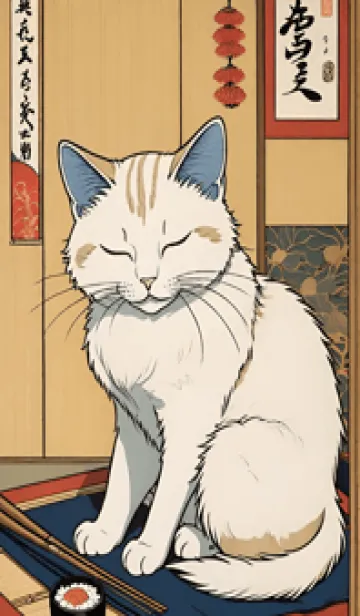 [LINE着せ替え] 浮世絵 ミャオミャオ猫 0a1006の画像1