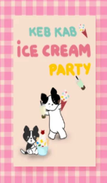 [LINE着せ替え] KEB＆KABのピンクアイスクリームパーティーの画像1