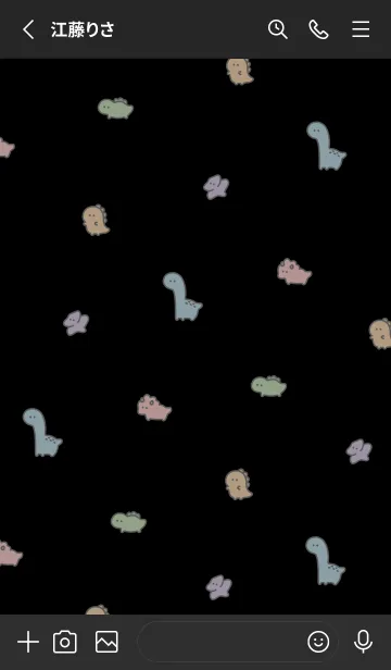 [LINE着せ替え] ゆる恐竜。 くろとカラフルの画像2