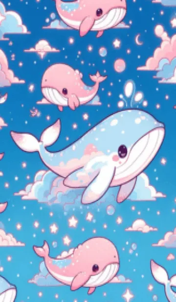 [LINE着せ替え] Little Whale Pink No.6の画像1