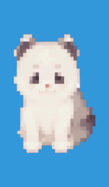 [LINE着せ替え] パンダのドット絵のきせかえ Blue 02の画像1