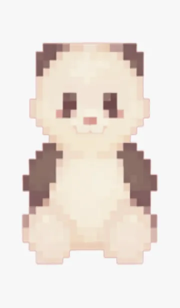 [LINE着せ替え] パンダのドット絵のきせかえ Green 02の画像1