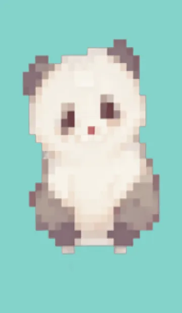 [LINE着せ替え] パンダのドット絵のきせかえ Green 07の画像1