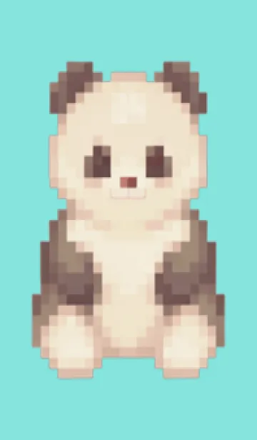 [LINE着せ替え] パンダのドット絵のきせかえ Green 09の画像1