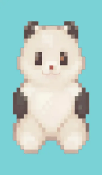 [LINE着せ替え] パンダのドット絵のきせかえ Beige 04の画像1