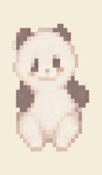 [LINE着せ替え] パンダのドット絵のきせかえ Beige 03の画像1